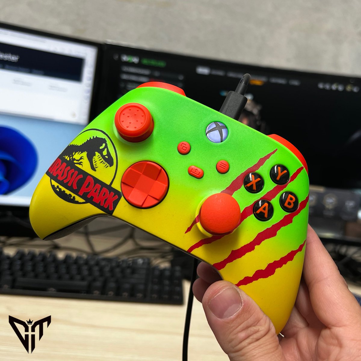 AuModz's tweet photo. Testing in progress… Launching real soon. #JurassicPark #controllerlovers #console #gameraddict #collectable #giftsomeone #gamers #contentcreators #oce https://t.co/5yt3cI92oN