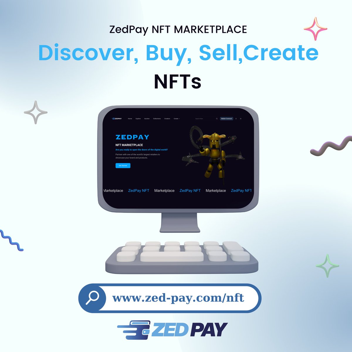 zedpaynft's tweet photo. Discover, Buy, Sell, Create 👍🏻

#NFT #NFTCollection #nftart #marketplace #ZEDXION #zedpay #opensea #rarible https://t.co/U5Xdw0bqtU