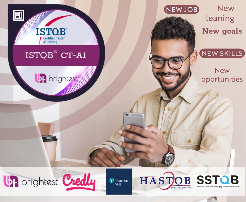 ¡COMPARTA SUS HABILIDADES CON EL MUNDO!
Consigue tu insignia digital Credly gratis!!, si obtienes el certificado con <a href="/BrightestOrg/">Brightest</a>  en temas como: #istqb, #softwarearchitecture, #artificialintelligence ... nuestra lista de certificaciones:
brightest.org/es/certificaci…
#softwaretesting