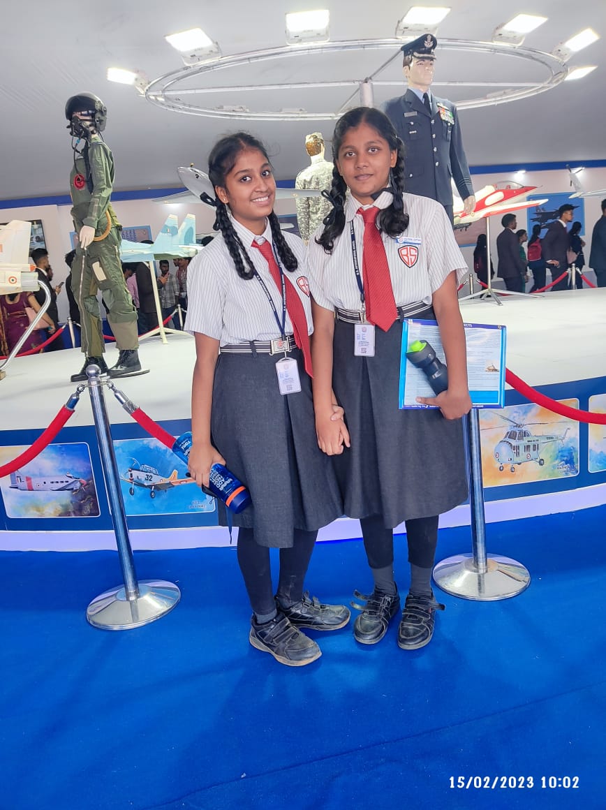 bsisblre's tweet photo. Students of Grade IX &amp; X visited Asia’s biggest air show ‘#AeroIndia 2023’ at Air Force Station.  The 14th edition of aerospace and defence exhibition,  was inaugurated by Prime Minister Narendra Modi, who also bolstered the 'Make in India' campaign 
 
#BSIS #YelahankaAirShow https://t.co/g2Ee80gkgW