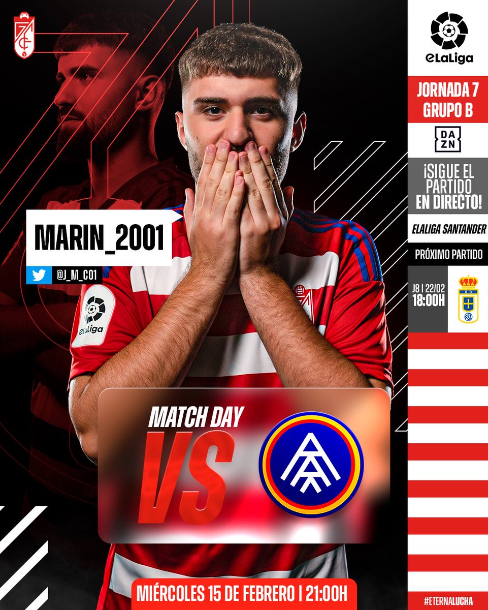 ❤️ 𝐌𝐀𝐓𝐂𝐇 𝐃𝐀𝐘 🤍

🏆 @eLaLiga
⚔️ Jornada 5, 6 y 7
🆚 <a href="/eSportsUDA/">UD Almería eSports</a> | <a href="/FCCartagenaFIFA/">FC Cartagena eSports</a> | <a href="/fcandorra/">FC Andorra</a> 
⌚️ 16.00h | 18.30h | 21.00h
📺 twitch.tv/elaliga3 | twitch.tv/elaliga4 | <a href="/DAZN_ES/">DAZN España</a> 

#𝙂𝙧𝙖𝙣𝙖𝙙𝙖𝘾𝙁𝙀𝙨𝙥𝙤𝙧𝙩𝙨 🇦🇹