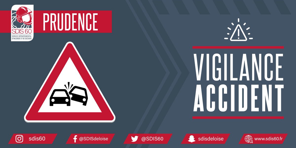 SDIS60's tweet image. ⚠️ #Accident en cours sur la D1016 à hauteur de Cauffry dans le sens Clermont-Creil. Les secours sont sur place et en transit, circulation interrompue évitez le secteur.