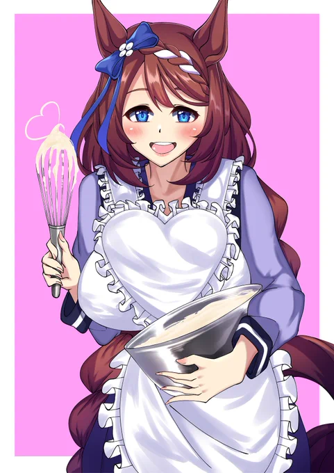 1日遅れたけどバレンタインスーパークリーク描けました。#スーパークリーク #ウマ娘 