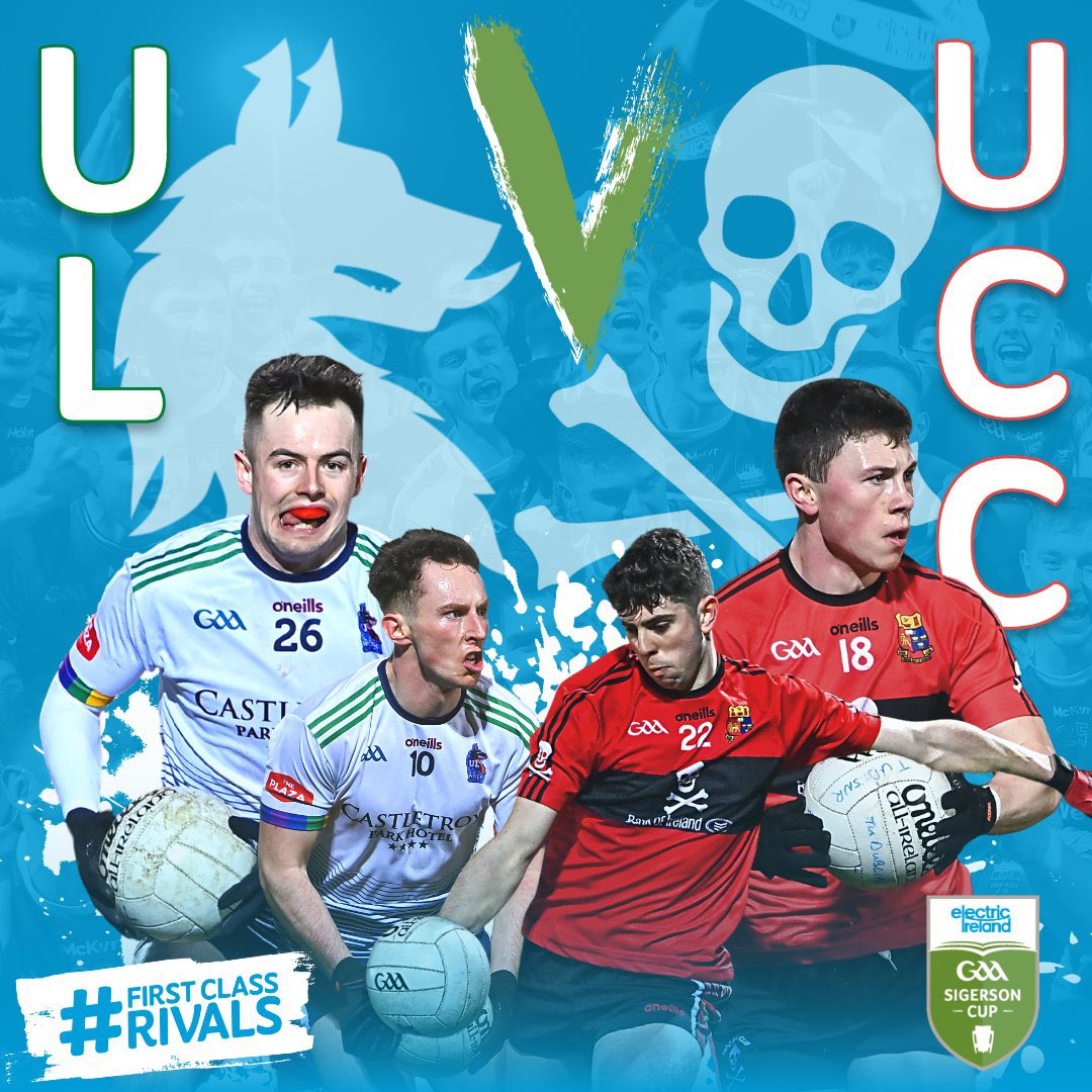 The day has finally arrived! Our Senior Mens Footballers travel to Waterford for the Sigerson Cup Final against @ucc_gaa at 7.30pm.

Please be advised this is all ticket event and tickets must be pre-purchased from the below link ⬇️

bit.ly/3JYez4J

#BelongToThePack 🐺