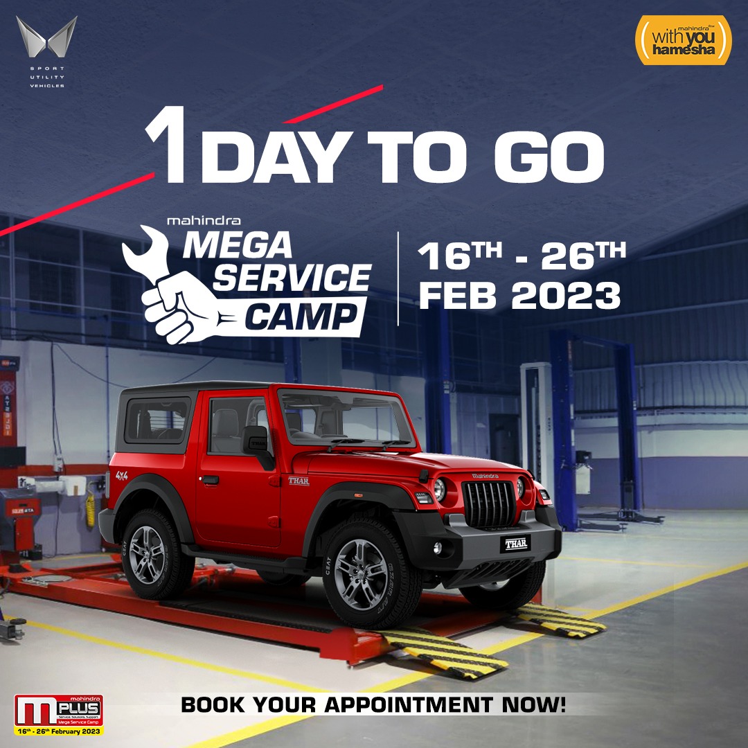 automotiveml's tweet image. It&apos;s just a day to start for the best service at M-Plus Mega Service Camp. Book your appointment with Automotive Mahindra today and get servicing between 16th to 26th February. 
#MPlus #MegaServiceCamp #MahindraService #MahindraIndia #AutomotiveMahindra
@18002096006