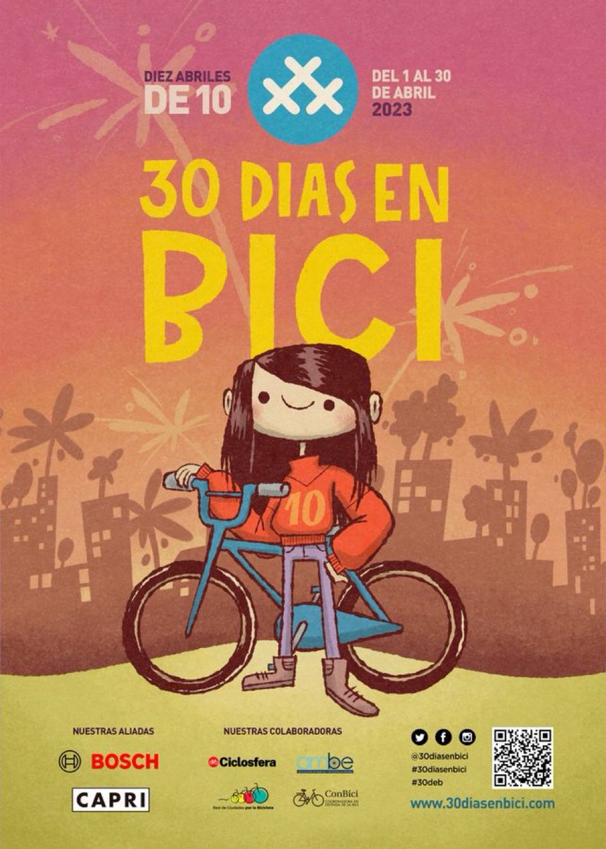¡Nuevo cartel de @30diasenbici!

Recuerda, es para el mes de abril.

¿Ya estás preparad@?

#30díasenbici #30DEB #10años #DiezAbrilesDe10 #cyclinglife #urbancycling #ciclismourbano #ciclismo