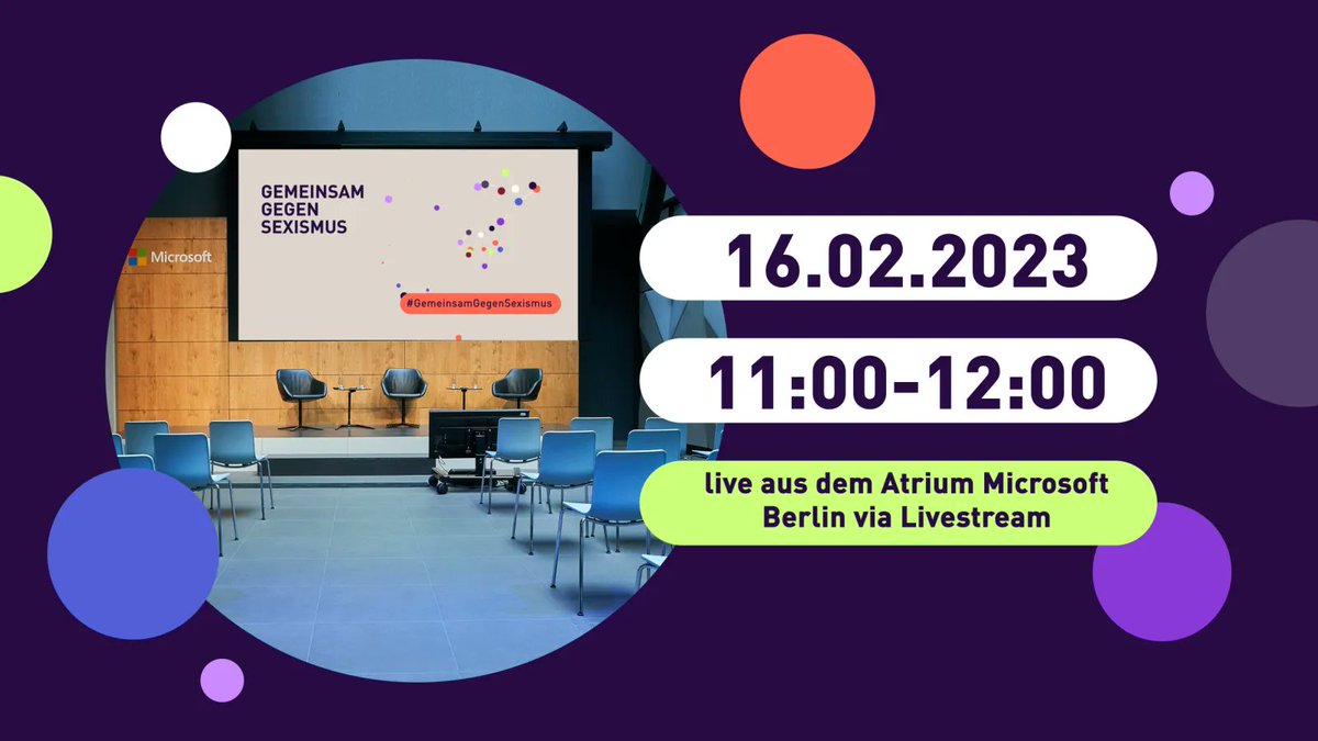 Morgen ist es so weit: Wir gründen offiziell das Bündnis “Gemeinsam gegen Sexismus”. Die Veranstaltung kann im Livestream verfolgt werden: buff.ly/3jVgX1x 
Start: 11:00 Uhr 
#gemeinsamgegensexismus