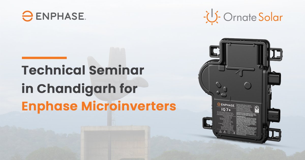 OrnateSolar's tweet photo. Join us in Chandigarh on February 17th for Enphase India Energy Installer Meet, and get to know about the company’s revolutionary Microinverter technology. See you there!
Registration link: https://t.co/B03iZsacuH
.
.
#OrnateSolar #Enphase #Technicalmeet #installer #technology https://t.co/mJey9CdruW