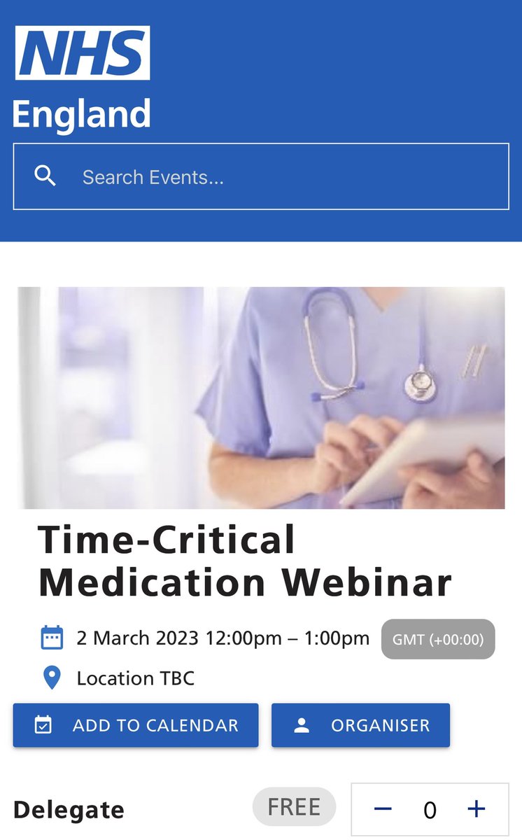 Dr. Waqas Choudhry RN (@wchoudhry88) on Twitter photo Please join us, to listen to presentations and patient stories on time-critical medication and share learning across the country. Please share and retweet. It will be a fabulous event! <a href="/NHSEngland/">NHS England</a> <a href="/avey_bhatia/">Professor Avey Bhatia OBE</a> <a href="/charlottemcardl/">charlotte mcardle RN</a> <a href="/teamCNO_/">teamCNO 💙</a> <a href="/AddisonClare/">Clare Addison 💙💙</a> <a href="/tarailes/">Tara Iles, RN 💙</a> <a href="/paulmreeves1/">Paul Reeves</a> Please join us, to listen to presentations and patient stories on time-critical medication and share learning across the country. Please share and retweet. It will be a fabulous event! <a href="/NHSEngland/">NHS England</a> <a href="/avey_bhatia/">Professor Avey Bhatia OBE</a> <a href="/charlottemcardl/">charlotte mcardle RN</a> <a href="/teamCNO_/">teamCNO 💙</a> <a href="/AddisonClare/">Clare Addison 💙💙</a> <a href="/tarailes/">Tara Iles, RN 💙</a> <a href="/paulmreeves1/">Paul Reeves</a>