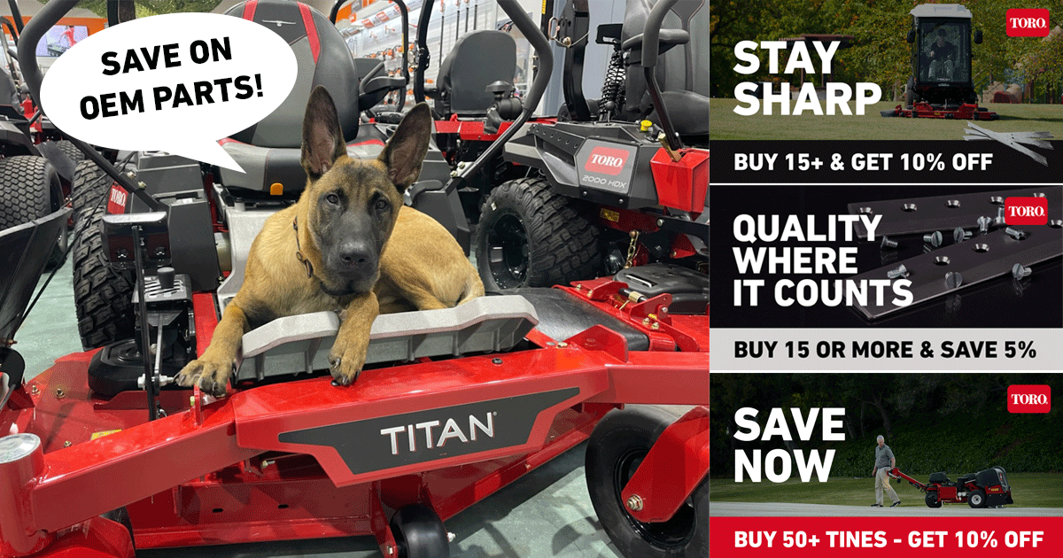 Solo approved parts promotions. Save on blades, bedknives and tines. #torogenuineparts #oemparts #toro