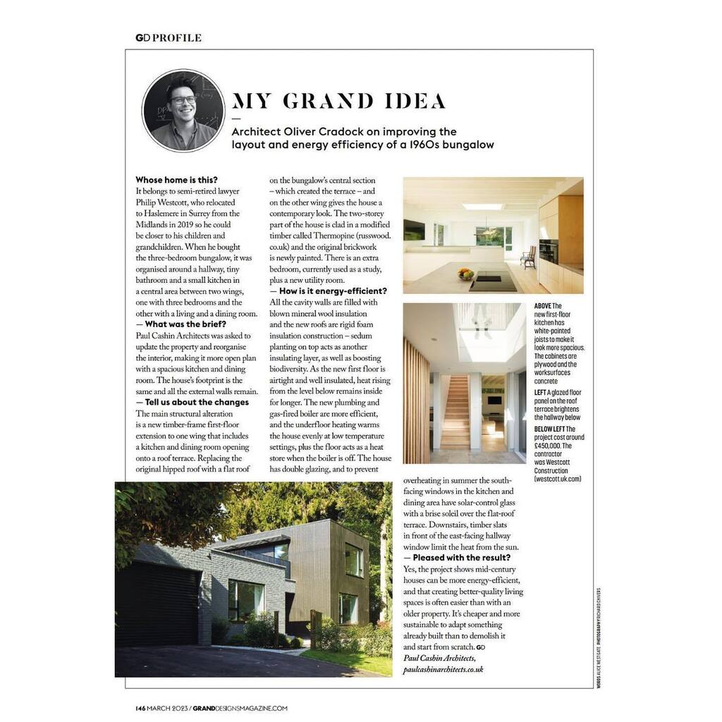 Great to see ‘My Grand Idea’ feature in @granddesignstv latest magazine - featuring @o.crad discussing @pca_architects Farfield project. 

Such an inspiring project; taking a dark and dated 1960s bungalow, and transforming the dwelling into a striking, contemporary family ho…