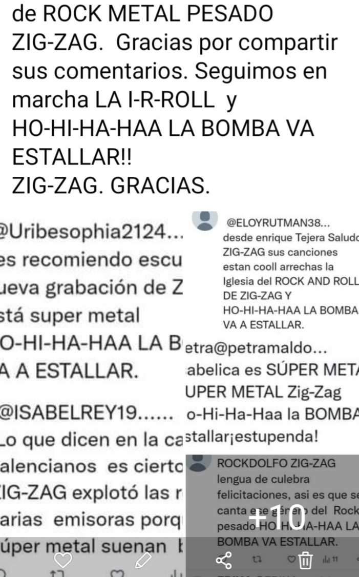 SALUDOS AMIGOS SEGUIDORES, que sin conocernos nos brindan su valioso apoyo por medio de las redes sociales. ZIG-ZAG.