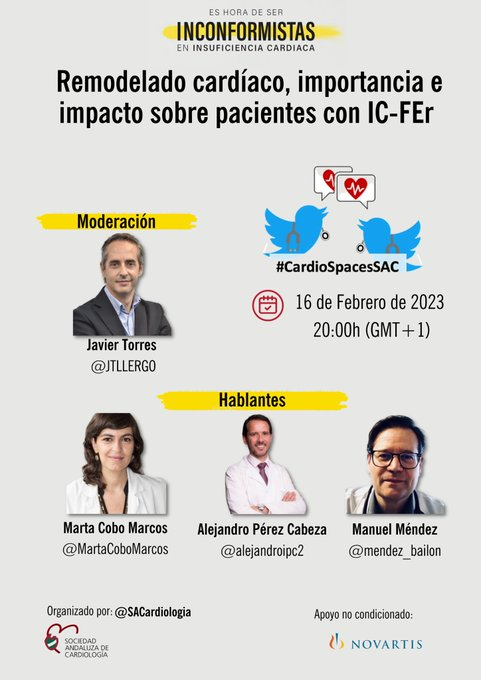 icorvilud's tweet photo. 📢Recordad que esta semana viene cargada de #corazonadas
‼️Además de #eCardio23, tenemos #CardioSpaceSAC
📅16 /2/ 2023 ; 20:00h
Modera @JTLLERGO
Ponentes:
@MartaCoboMarcos
@alejandroipc2
@mendez_bailon
🍀No te lo pierdas
#CardioTwitter #insuficienciacardiaca https://t.co/Xq2aWWLMBt