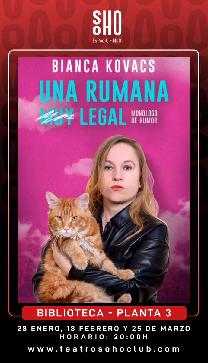 El sábado vuelvo a la biblioteca del Teatro Soho, Madrid⬇️