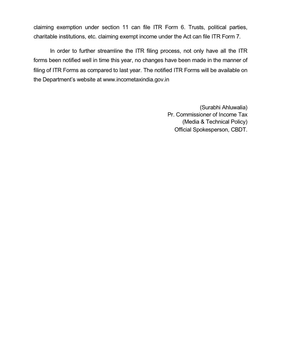 Mr_AbhishekJee's tweet photo. #IncomeTaxAlert: #CBDT has notified Income-tax Return Forms (ITR Forms) for AY 2023-24 vide Notifications No. 04 & 05 of 2023 dtd 10.02.2023 & 14.02.2023. Start filing your returns from the beginning of the new AY for smooth processing. #TaxPlanning #TaxReturns https://t.co/LHZSLEsFNw