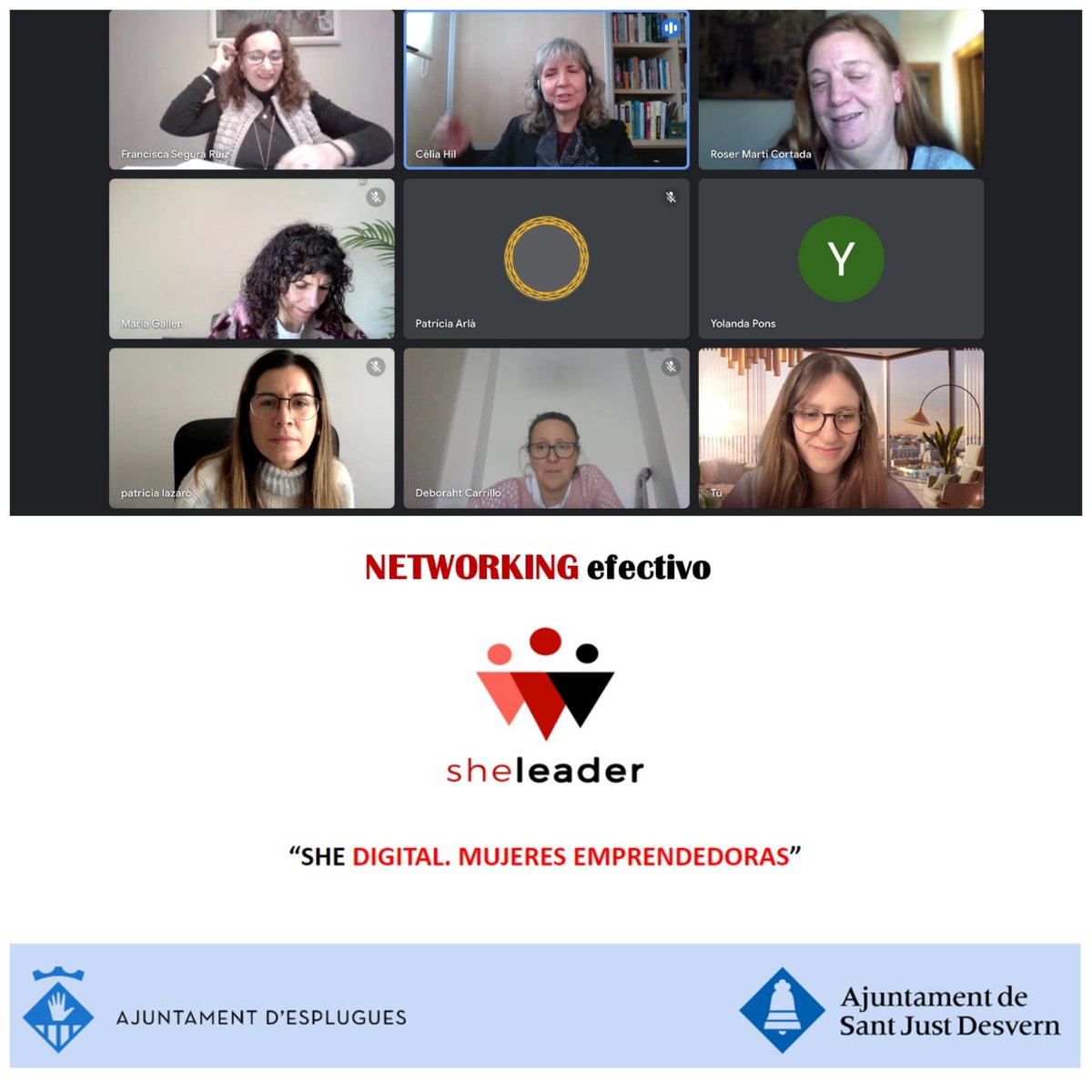 CeliaHil's tweet photo. Ahir vam veure com podem fer #NETWORKING efectiu tant presencial com #digital 😉 

#SheDigital - #MujeresEmprendedoras 

#AjuntamentdEsplugues #AjuntamentDeSantJustDesvern #SheLeader #CeliaHil #Dona #Emprenedora #Esplugues #SantJustdEsvent https://t.co/2SrnUw23SE