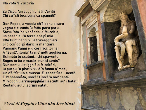 ZioPippinu's tweet photo. #Poesia prima classificata nel #Concorso di #poesiadialettale "Sicilianamente 2011/2012".
Ciccu, lascia la #Vuccirìa e si reca a #Milano in cerca di lavoro. Il ritorno, dopo lustri, è traumatico: non trova i #putiari, le #abbanniate lo #streetfood. Secche le "#balate". #Palermo https://t.co/bsIG4hSksl