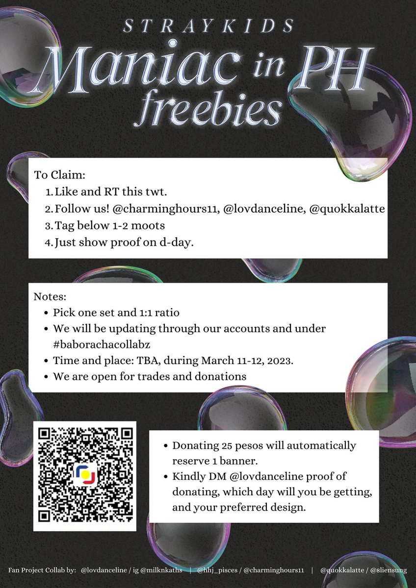 quokkalatte's tweet photo. 🐰🥟🐹 —  𝘽𝙖𝙗𝙤𝙧𝙖𝙘𝙝𝙖 𝙁𝙧𝙚𝙚𝙗𝙞𝙚 𝘾𝙤𝙡𝙡𝙖𝙗𝙯 𝙗𝙮: @hhj_pisces @lovdanceline @quokkalatte

🗓️ MARCH 11-12, 2023
📍 MOA Arena

☆ mbf us, like &amp; rt
☆ read full mechanics below! 
☆ open for donations

#SKZinMNL2023 #MANIACinMANILA #SKZinManila2023 #BABORACHACOLLABZ https://t.co/tZAXjzXZND
