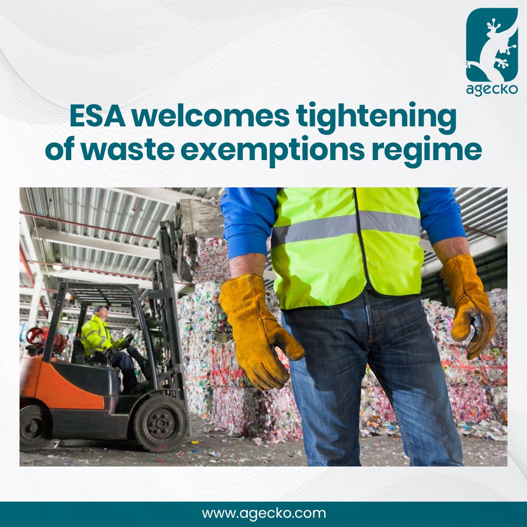 Moves to tighten the waste exemptions regime in England and Wales have been welcomed by the Environmental Services Association (ESA), which represents the waste management sector.

#agecko #wastemanagement #recycling #recyclingsolutions #waste #wasteexemptions #esa #york #uk