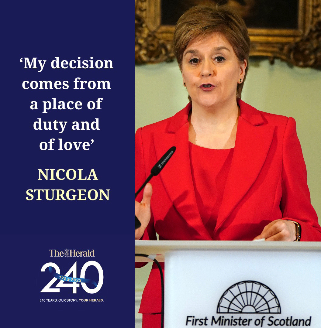 Follow our live blog on Nicola Sturgeon's resignation, featuring live reaction, exclusive stories, interviews and analysis throughout the course of the day 

heraldscotland.com/politics/23322…