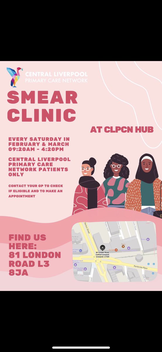 Cervical cancer is one of the most preventable cancers, but screening can help stop it before it starts. So don’t ignore your cervical screening invite and if you missed your last one, book an appointment with your GP practice⬇️ see below for new Hub clinics! <a href="/CentralLpoolPCN/">Central Liverpool Primary Care Network 🏳️‍🌈</a>