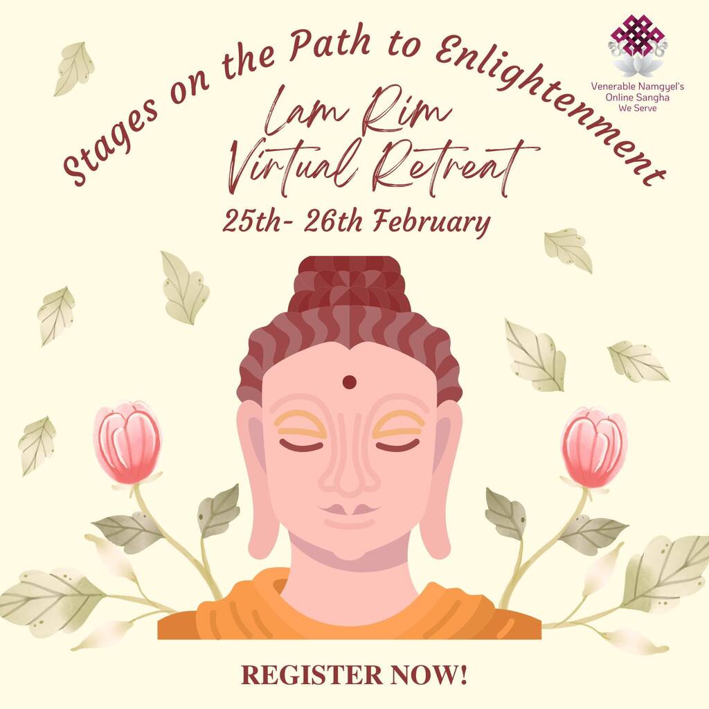 【 Lam Rim / The Stages on the Path to Enlightenment - Virtual Retreat】
✅ Learning Buddhism in a Systematic Way
✅ Meaningful Weekend, Wisdom Enrichment
✅ Important review for Gen Namgyel-la's students of Lam Rim
✅ Profound and Practical

The Lam R… ift.tt/DhFVzgO