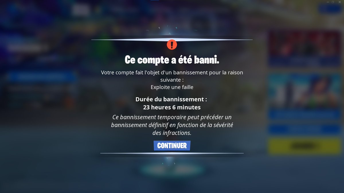 a savoir je me suis fait ban par qui ?