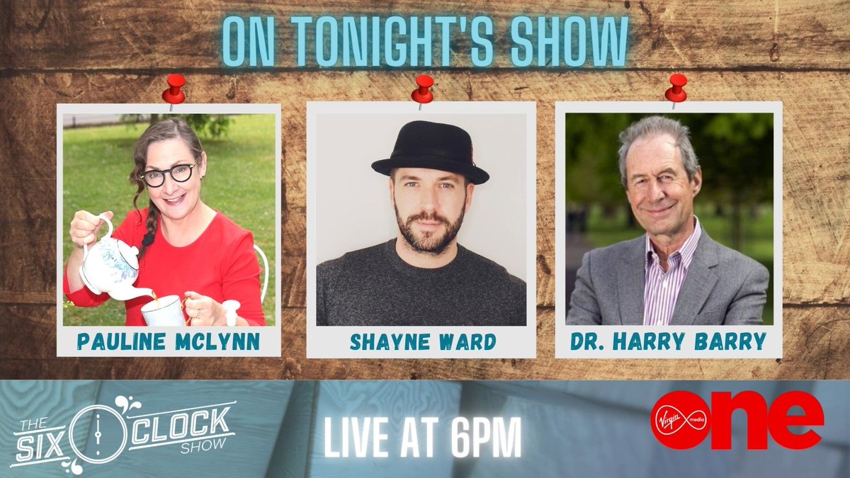 Cosy up on the couch for a great Six O’Clock Show line-up!

📺 <a href="/PaulineMcLynn1/">Pauline McLynn</a> – Actress
🎤 <a href="/shayneTward/">Shayne Ward</a> – Singer
🧠 <a href="/DrHarryBarry/">Dr Harry Barry</a> – Mental Health Expert

Live at 6pm on Virgin Media One #SixVMTV