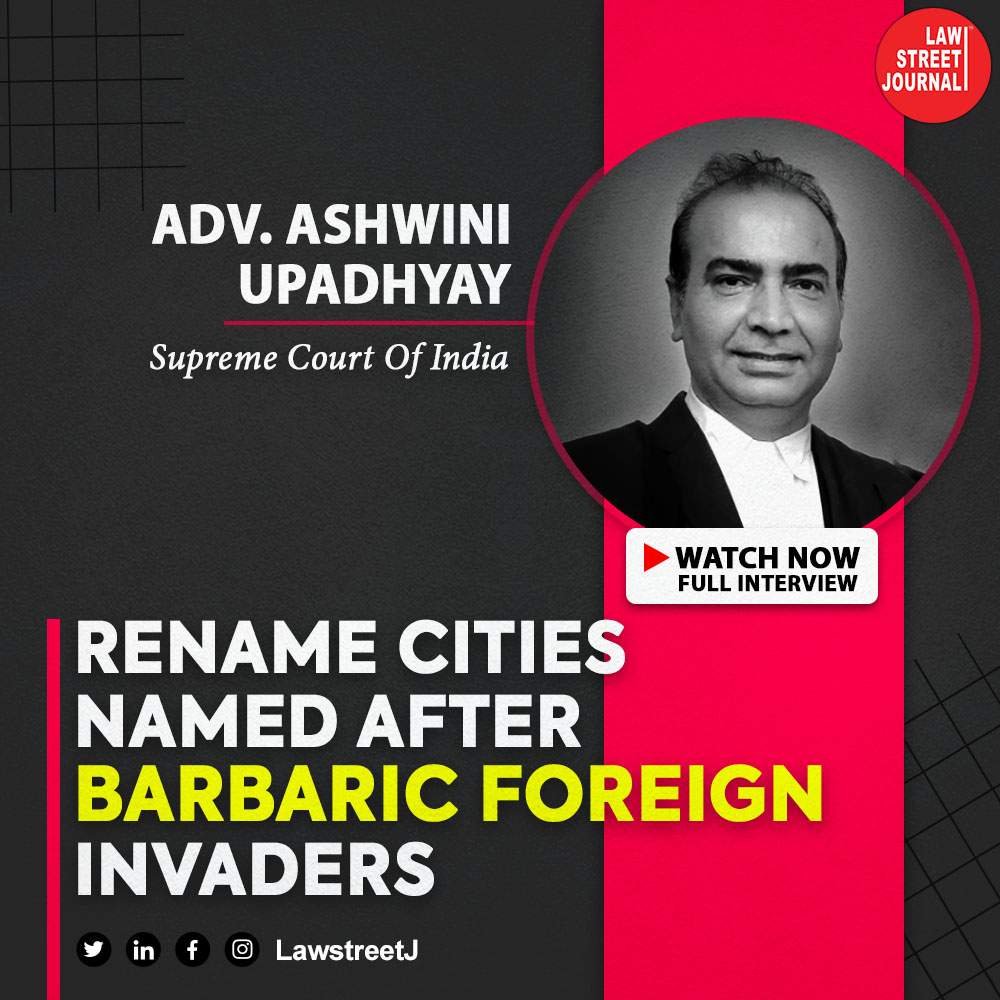 LawstreetJ's tweet image. PIL in SC to set up #RenamingCommission to find out original names of ‘ancient, historical, cultural &amp;amp; #religiousplaces’, renamed after barbaric foreign invaders
[youtu.be/lUScWme9Fb8]

#Interview #AshwiniUpadhyay #Constitution #SupremeCourt #India #LawstreetJ
@AshwiniUpadhyay
