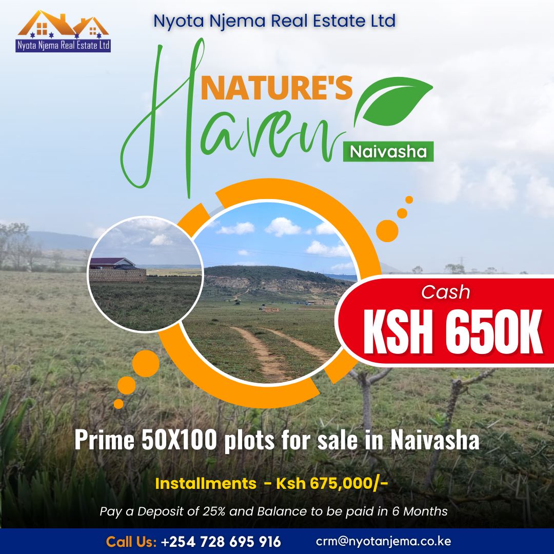PerminusCT's tweet photo. Here is your chance to buy land at Nature's Haven in Naivasha and make a future investment.
Naivasha is a great place to invest, given that it can be used for residential, commercial, or industrial purposes.
#SuperMetro #LinetToto #Ksh250 #Westgate #LGBTQ #NyayoStadium #fearwomen https://t.co/Zn9gGosiHD
