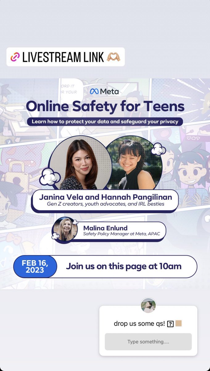 OHannahOFC's tweet photo. “Tomorrow at 10, let’s talk online safety, privacy and protection for @/meta’s newest launch!” 

📸: IG | hannah story update 
🖇: https://t.co/wqEHDOzmfw 
🖇 https://t.co/i18OXmah3m

#HannahPangilinan #oHannah @hannahkathleenp https://t.co/K1SC9ZevMX