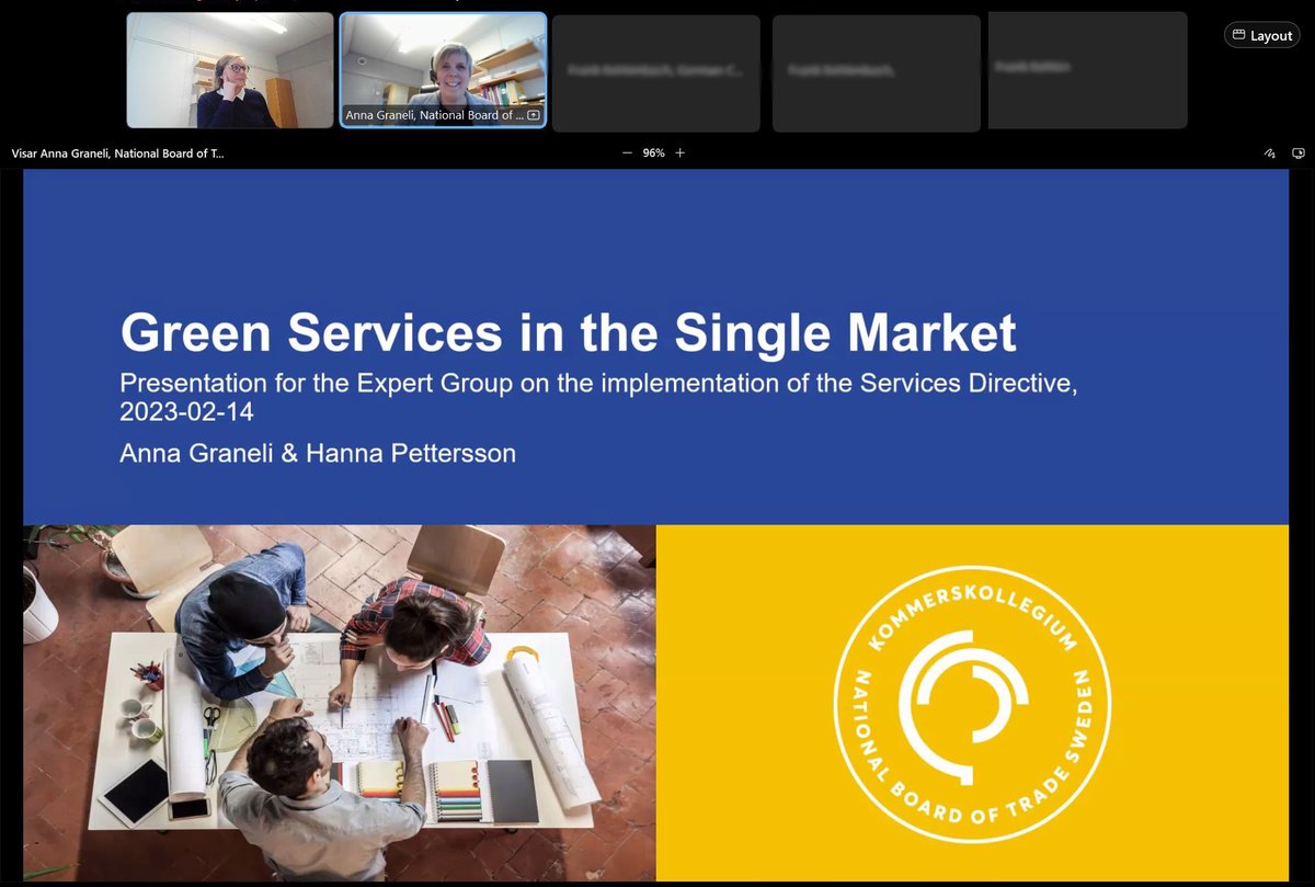 Barriers to the #freemovement of services in the #singlemarket risk slowing down the #greentransition. Glad to have presented the @sweboardoftrade study on the topic to the Commission Expert Group on the Services Directive. Report: bit.ly/3UALj6e