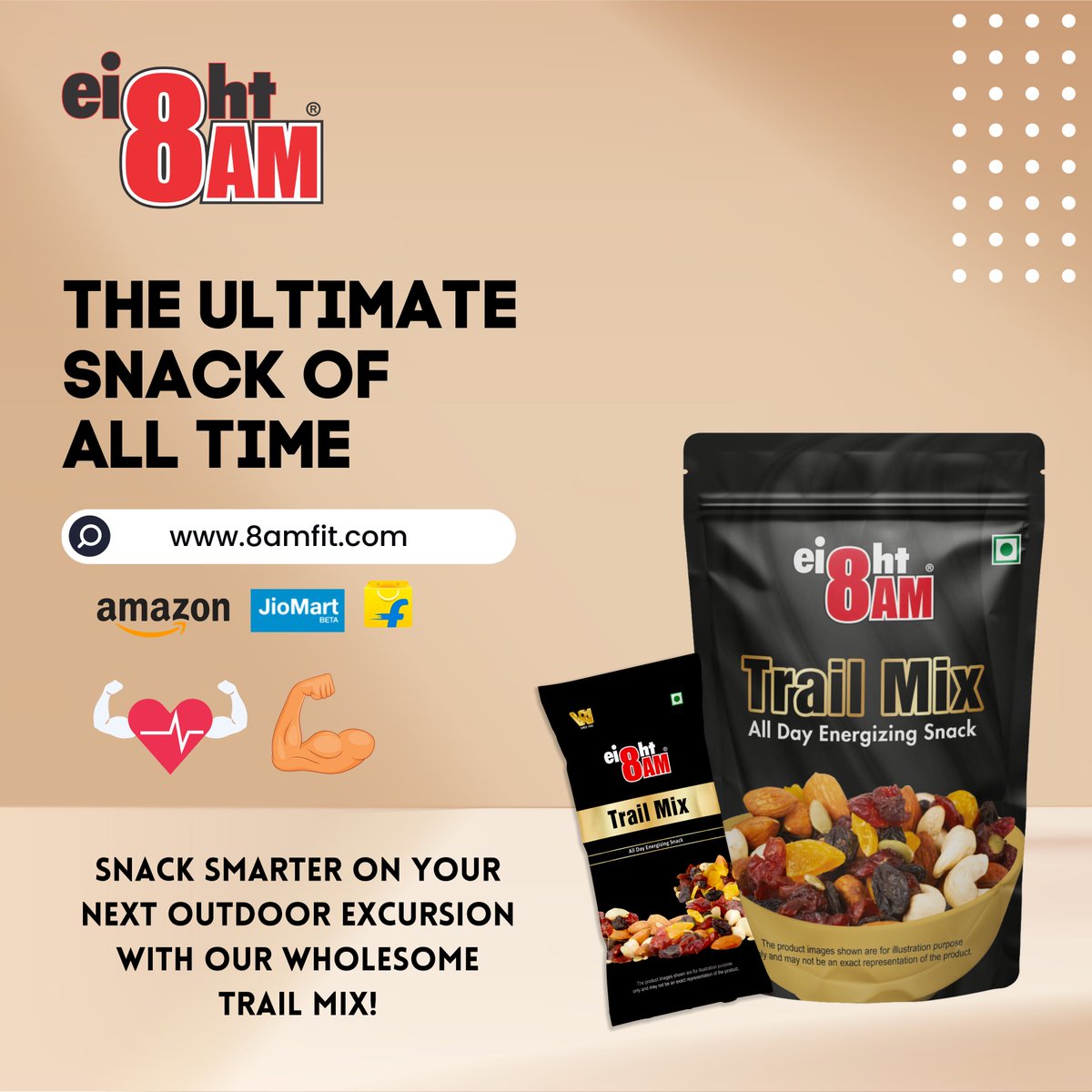 Upgrade your snacking game with our premium trail mix!  #nutritionwithtaste #8amsnacks  #8am #healthyliving #healthylifestyle