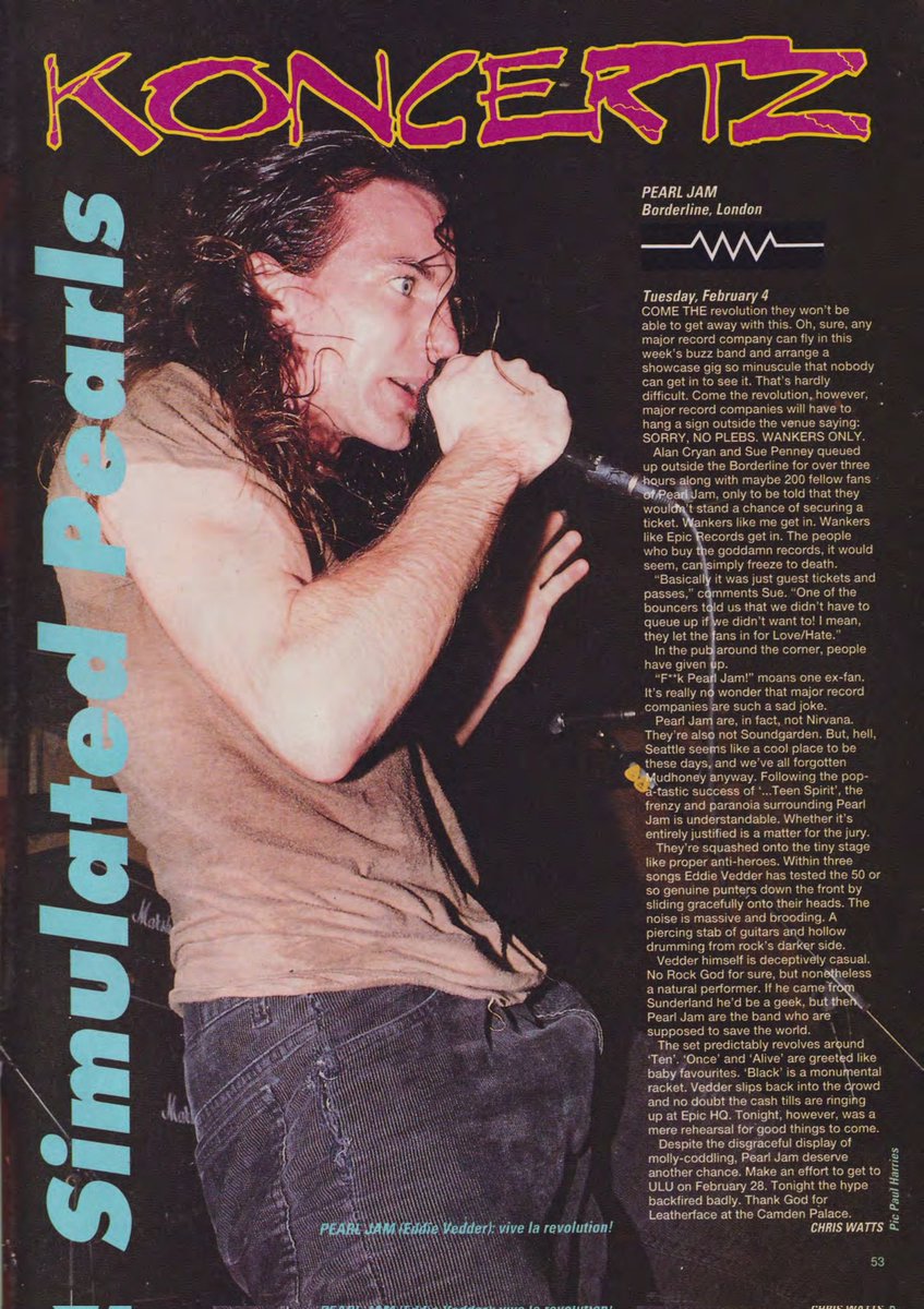 Kerrang Fan Page On Twitter February 15 1992 Kerrang Koncertz Pearl Jam 