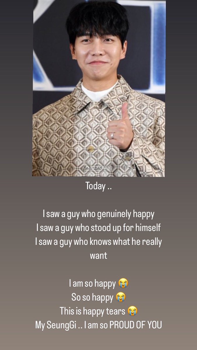 I am so happy. 
So so happy today 😭
I love you even more now SeungGi ❤️

#LeeSeungGi #이승기