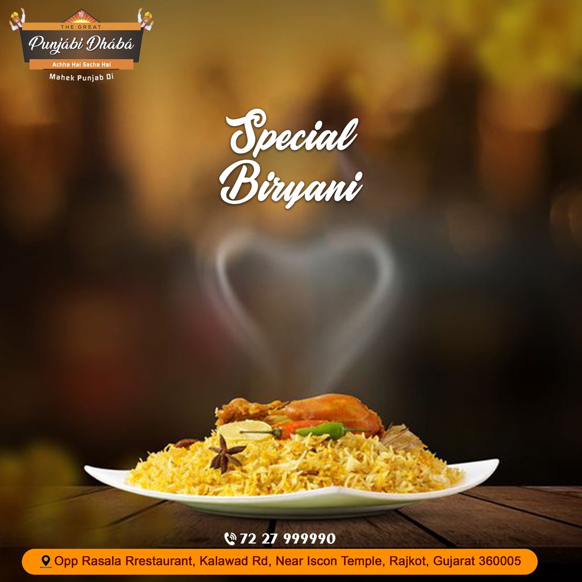 GreatDhaba's tweet photo. Devel into the deliciousness of our succulent Special Biryani
Contact us : 7227999990

#thegreatpunjabidhaba #thegreat #biryani #vegbiryani #bestbiryani #rice #biryanirice #yummyfood #bestfood #punjabidhaba #dhaba #achahaisachahai #spicyfood #foodie #rajkot #gujarat https://t.co/4aGqW5TCvv