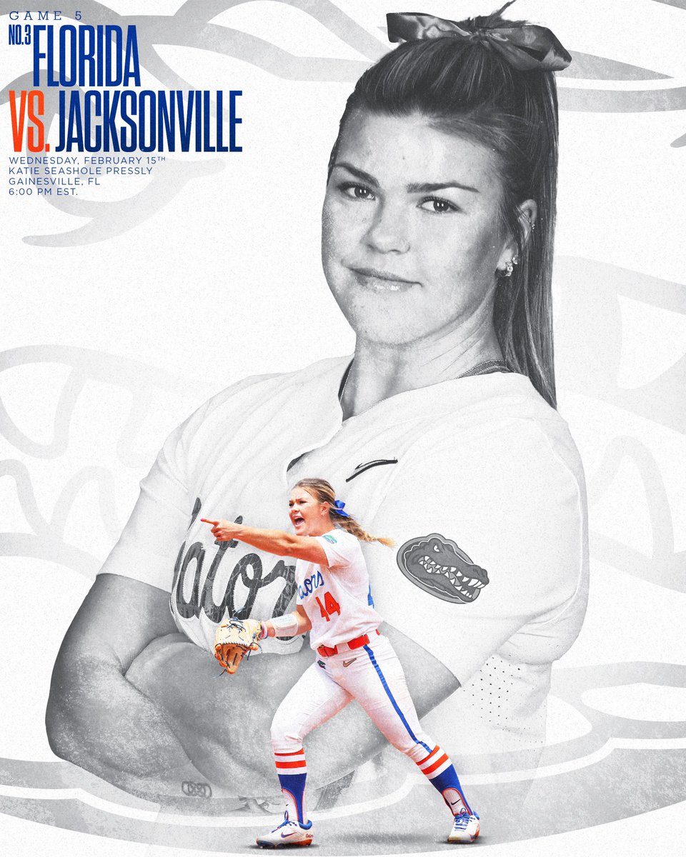 GatorsSB's tweet photo. 𝘏𝘖𝘔𝘌 𝘖𝘗𝘌𝘕𝘌𝘙‼️ #GoGators

🆚 Jacksonville
📍 Katie Seashole Pressly Stadium
🕰️ 6 PM (ET)
📊 https://t.co/1yYiCZnfj6
💻 https://t.co/gOMLHce4Lk
📻 ESPN 98.1 FM/850 AM WRUF
🔊  https://t.co/Tyxq97ebJJ https://t.co/8d7PxpYzRW