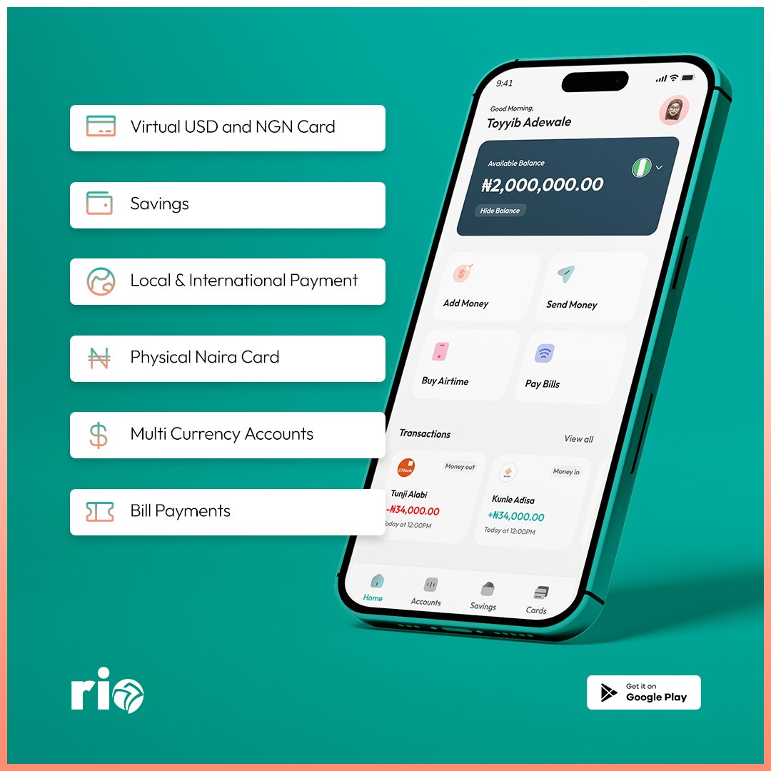getrioapp's tweet photo. Introducing the new Rio Finance App - the all-in-one solution for your financial needs! 

With the Rio app, you can easily transfer money both locally and internationally, pay bills with just a few taps, save for your future, and access both physical and virtual debit cards. https://t.co/hLexfHuZiB