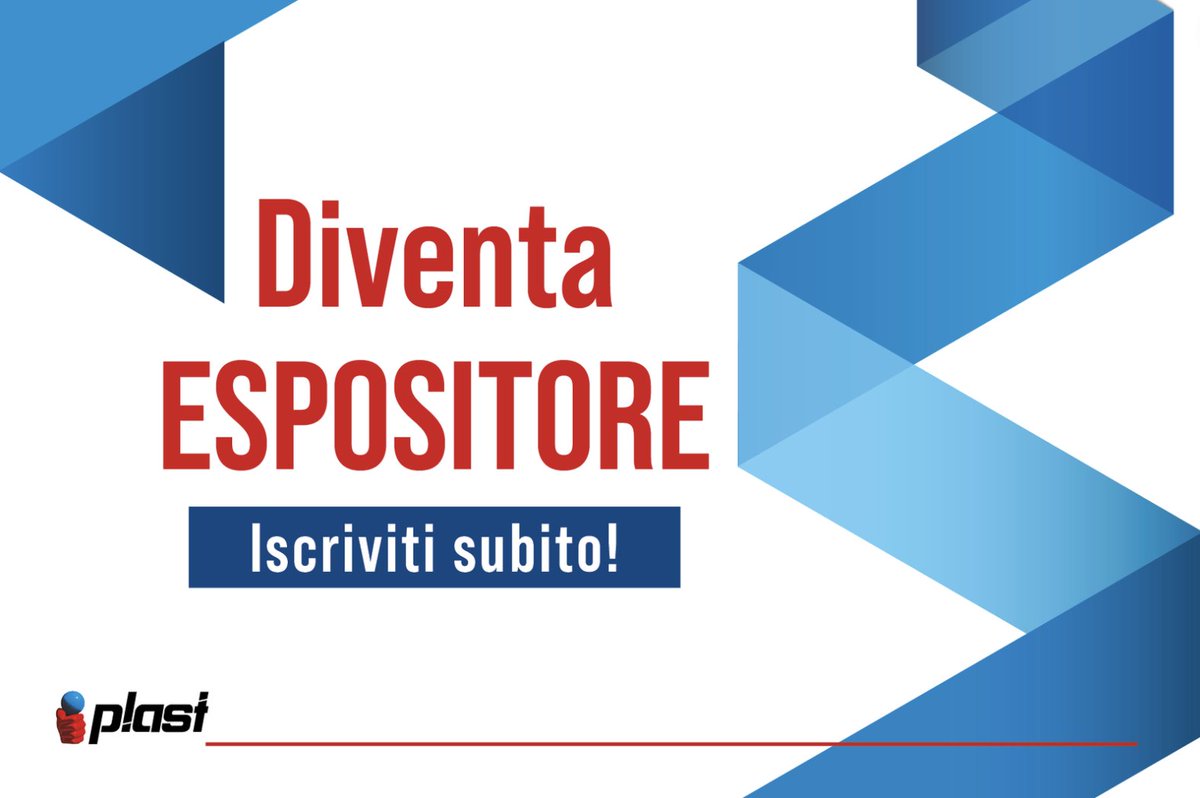 PLASTexhibition's tweet photo. Entra a far parte dei protagonisti di PLAST 2023: effettua l'iscrizione online, aggiorna i tuoi dati e richiedi il tuo stand!

👉🏻 https://t.co/JTPikd9FrP

Oltre 700 espositori si sono già iscritti all'evento più importante per l'industria delle materie plastiche e della gomma. https://t.co/5wku1krnIN