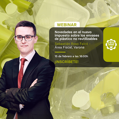 ArvetAsociacion's tweet photo. LAST CALL✈️✈️
WEBINAR 'Novedades del nuevo impuesto sobre los envases de plástico no reutilizables'
➡️aspectos más relevantes y problemáticos de este impuesto con Sebastián Roso, de @Varona_es .
📆Esta tarde, 15 de febrero
⏰16 horas
🟢online GRATUITA
📝https://t.co/PiY3AQJC2R https://t.co/UUjOYHfiN9