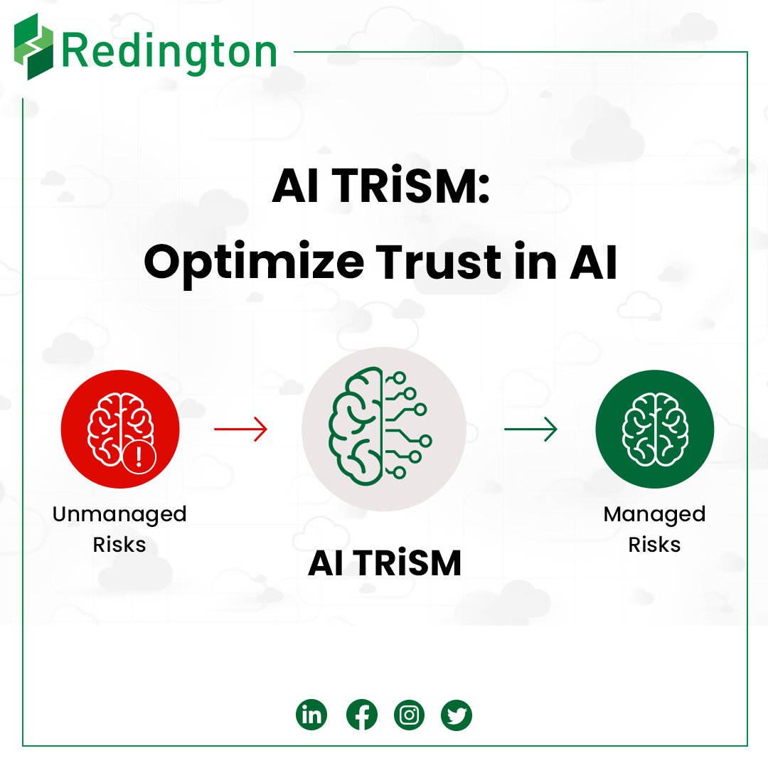 RedingtonValue's tweet photo. AI TRiSM drives better outcomes in terms of AI adoption, achieved business goals, and user acceptance.
To know more visit https://t.co/Z6oRcsn9ZY
#RedingtonValue #AI #risk #securitymanagement #TRiSM #AIapplication #security #modelmonitoring https://t.co/CzYhnnqdNA