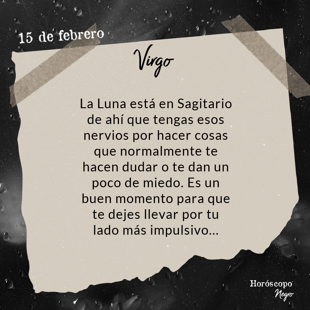 virgo_hn's tweet photo. El horóscopo diario del 15 de febrero para #Virgo ♍🔮 #horoscoponegro #horoscopodiario https://t.co/mufay7XNPn