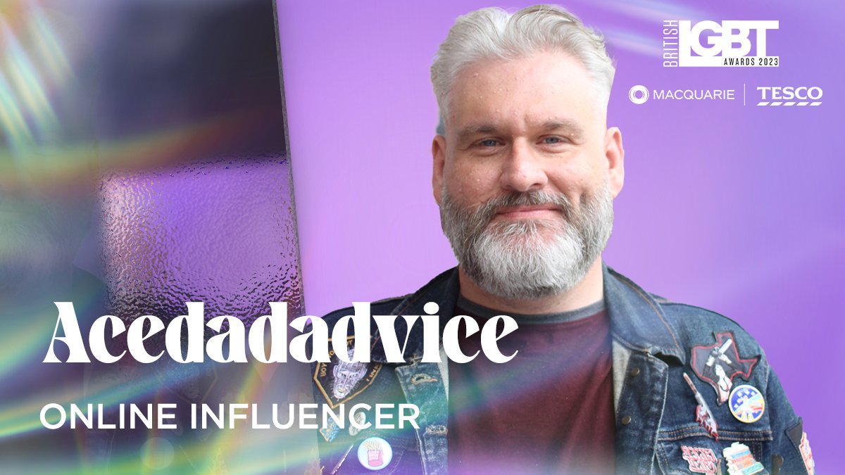 BritLGBTAwards's tweet image. The internet dad we all wished we had 

Cody Daigle-Orians (@AceDadAdvice) is a 🤍 Top 10 Online Influencer 💜 

Vote for Cody at the 2023  #BritishLGBTAwards if you know what's good britishlgbtawards.com/vote-now