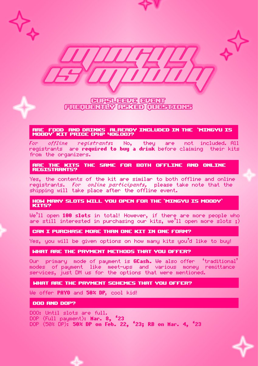 AND HERE WE ARE! 🌟

registration for mingyu_is_moody cse is now OPEN for both online and offline cool kidz out there. you can register here: bit.ly/3Eb3cCK

check our pubmatz for the kit inclusions &amp; faqs! 💥🤩

🤘🏻 HOPE 2 C U ALL, COOL KIDS!