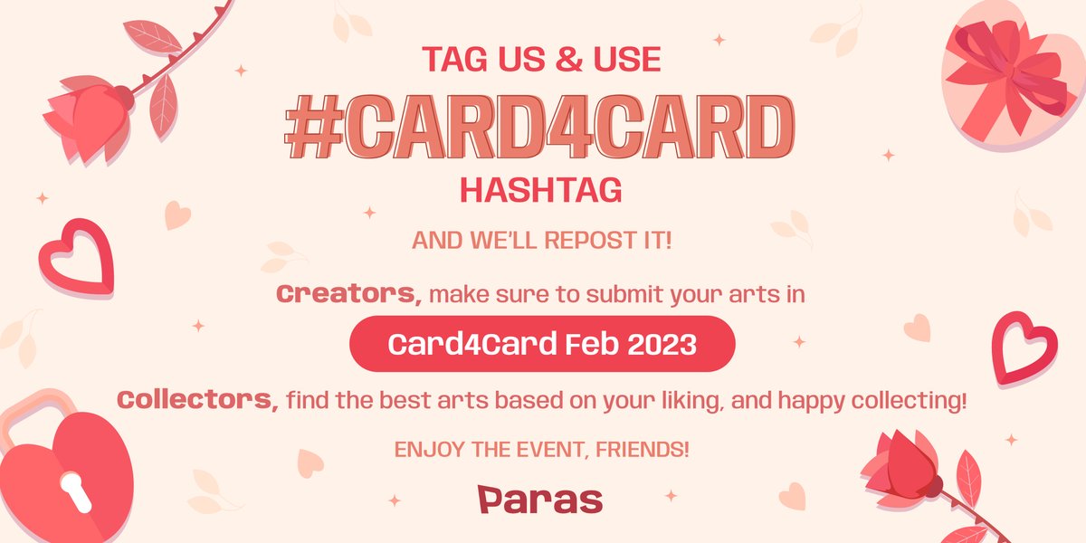 NarrativeHQ_'s tweet photo. Let's celebrate love with Card4Card🔥
‣ As a creator: submit your best love/romance-themed art &amp; swap with your fellow creators!
‣ As a collector: collect many cards as you want!
🎨https://t.co/yCLRXS4fKi🖼

Join #card4card until the 17th of February! https://t.co/DUJr33GFol
