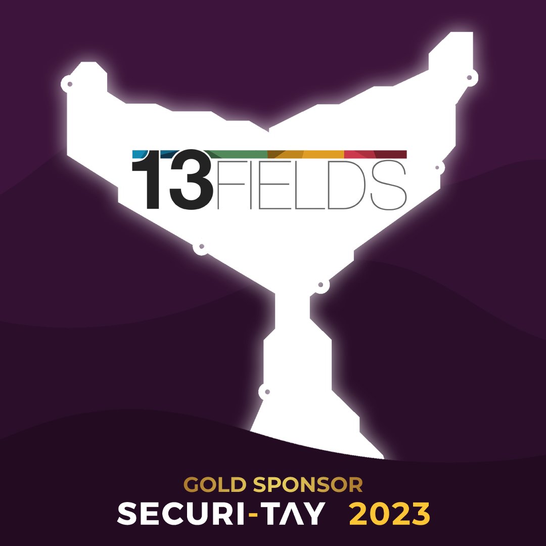 Our second gold sponsor of #SecuriTay2023 is first-time sponsor <a href="/13FieldsUK/">13Fields</a>. Thanks for supporting the conference!

Stay tuned -- there will be more tomorrow!