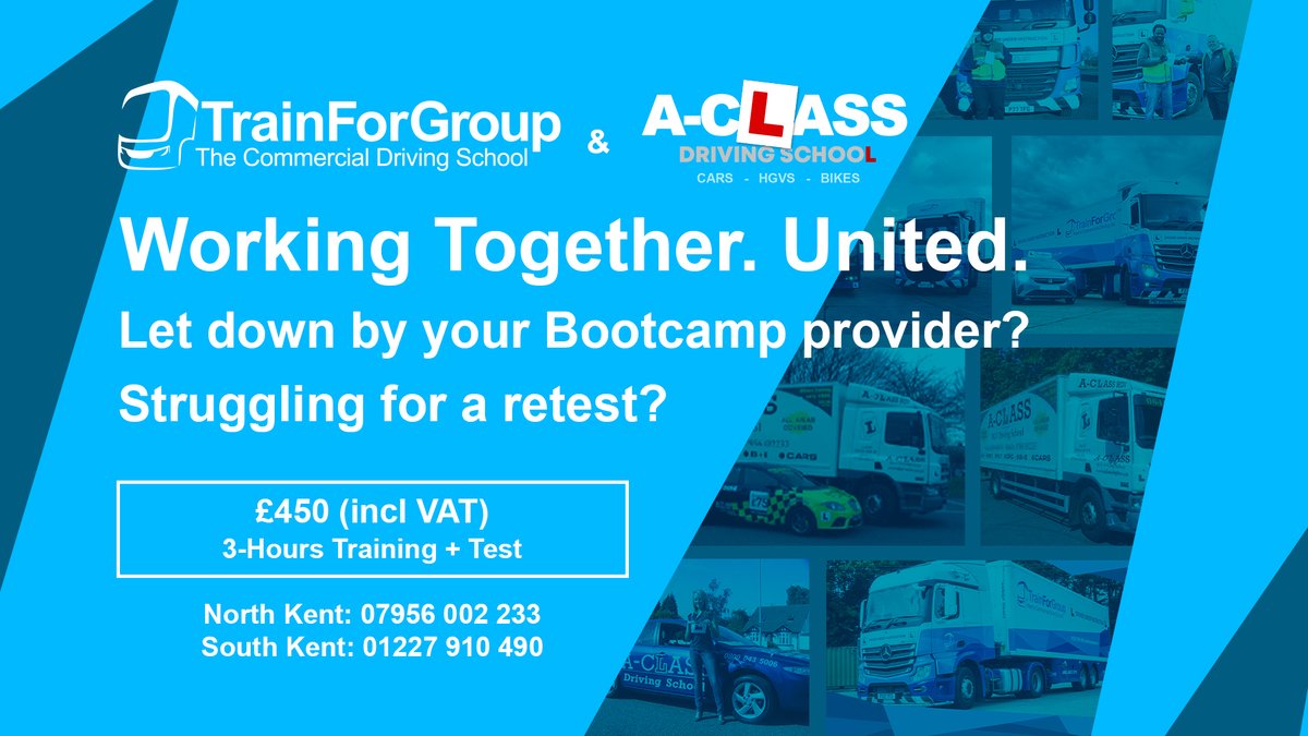 ➡️ £450 for 3 hours of Training and a Test! ⬅️

Let down by your Bootcamp provider?
Struggling for a retest?

£450 (inc. VAT)

North Kent: 07956 002 233
South Kent: 01227 910 490

trainforgroup.com/contact