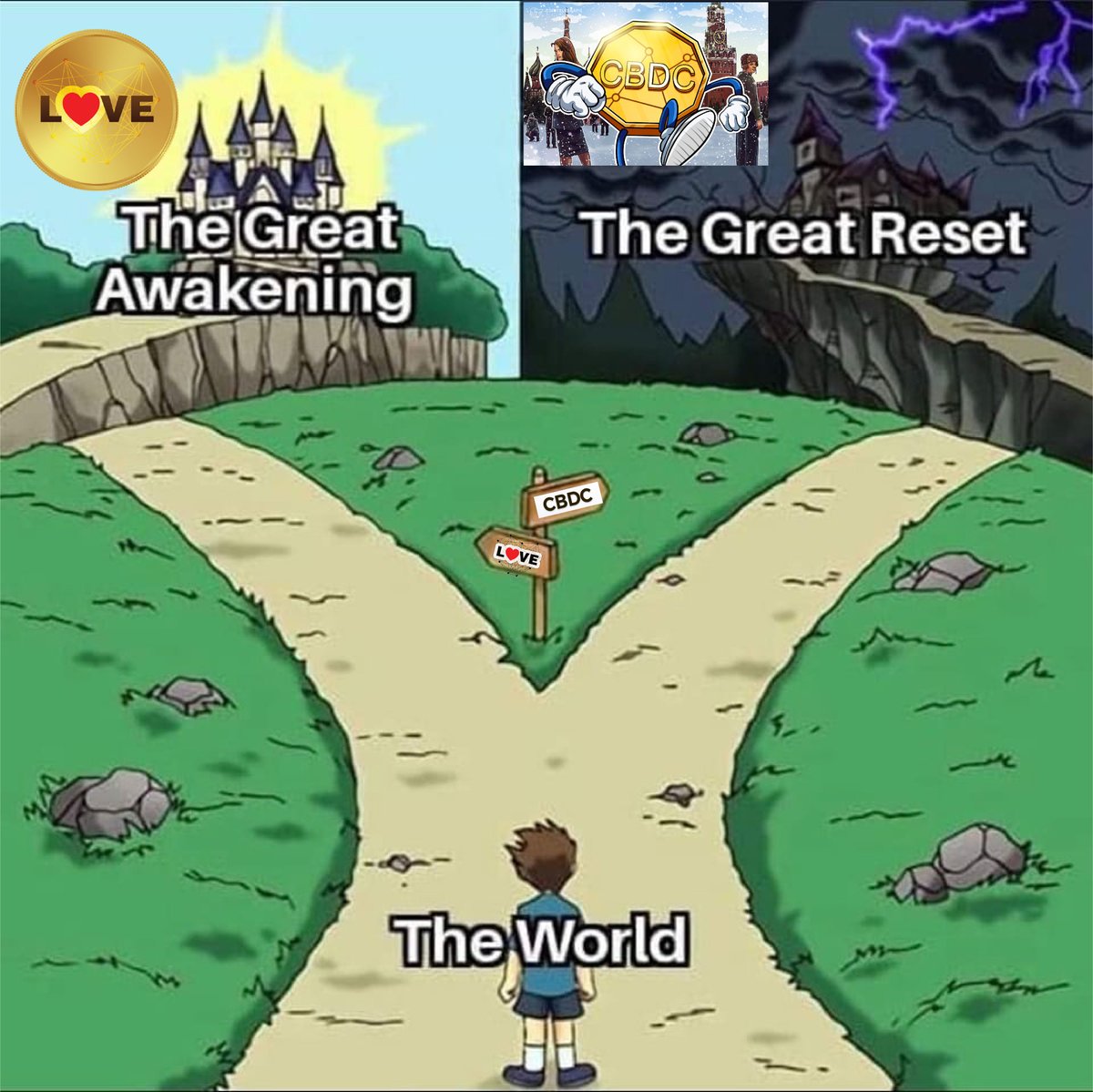 LOVECoin12's tweet image. The world is at a critical juncture, and the decisions we make now will have a significant impact on our future. Two paths are emerging, and it is up to us to choose the one we want to follow. #CBDC #lovecoin #crypto #BTC lovecoin.life