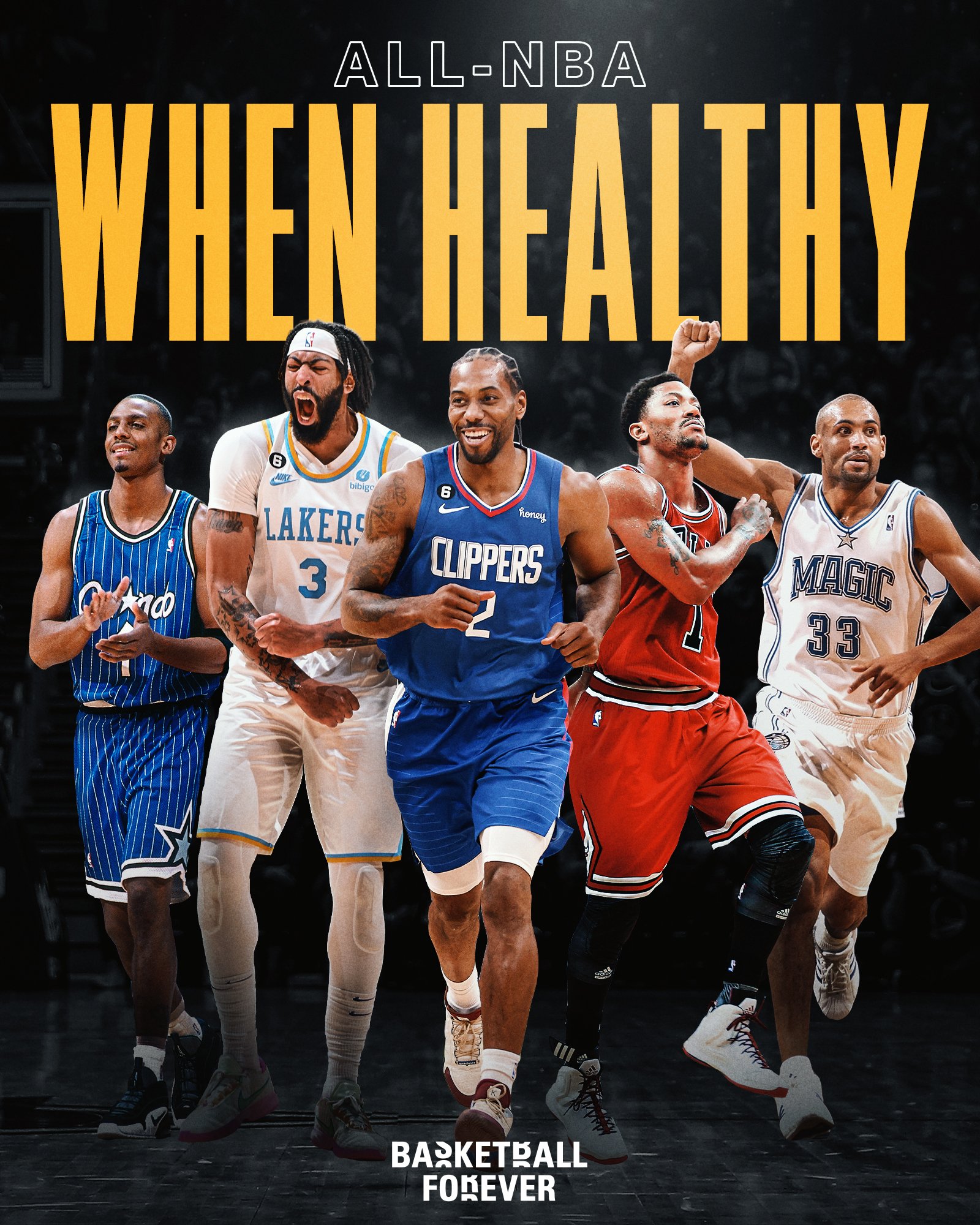 Basketball Forever on Twitter: "All-NBA Healthy 🔸 Penny Hardaway 🔸 Anthony Davis 🔸 Kawhi Leonard 🔸 Derrick Rose 🔸 Grant Hill https://t.co/B7lG6qpjkY" Twitter