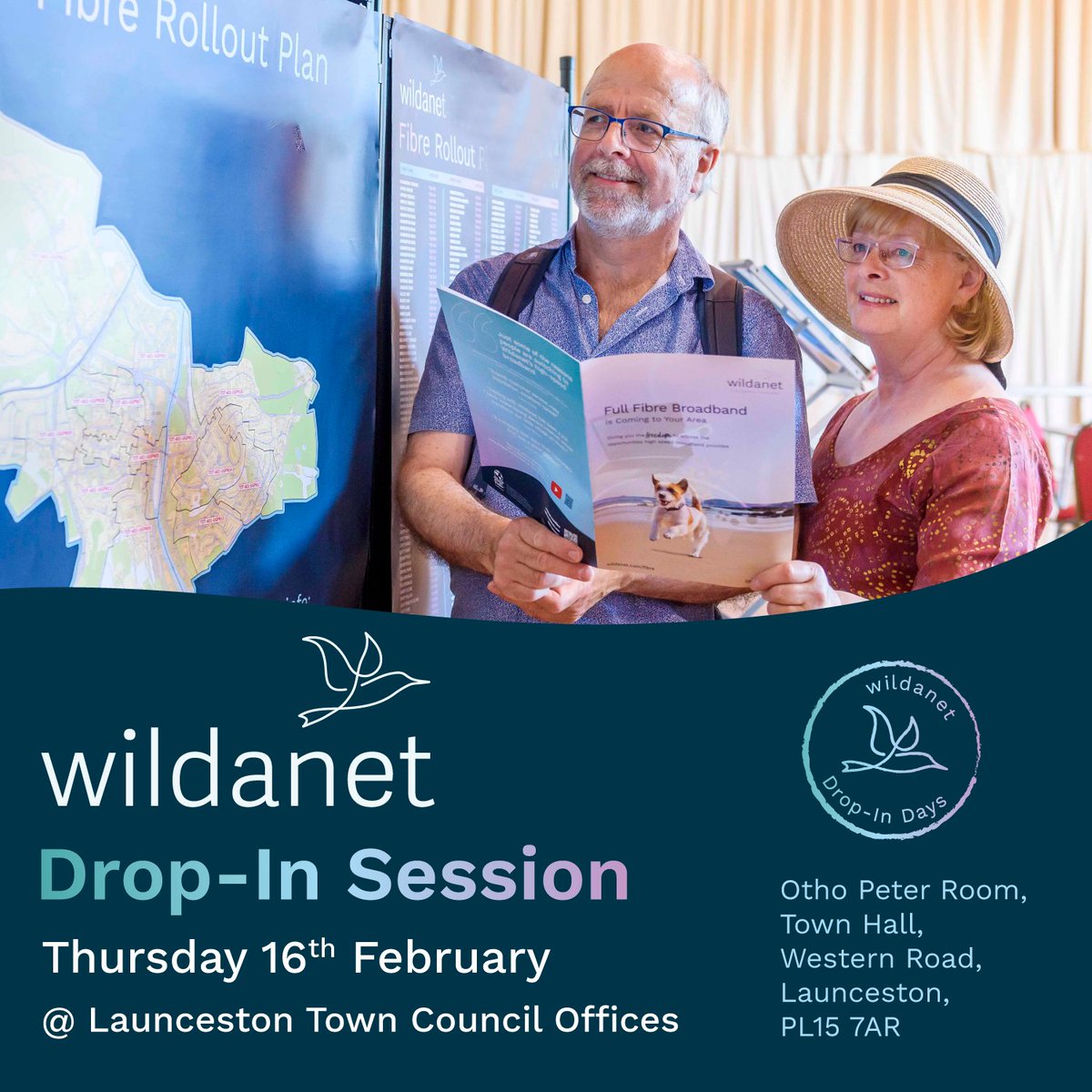 Pop in to chat with the Wildanet team tomorrow, Thursday 16th February and learn about our high-speed, full fibre broadband service and our latest offers. You can find us in the Otho Peter Room in Launceston Town Council Offices.